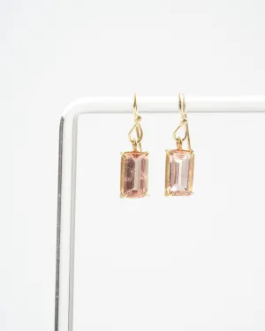 blush tourmaline earrings - blush