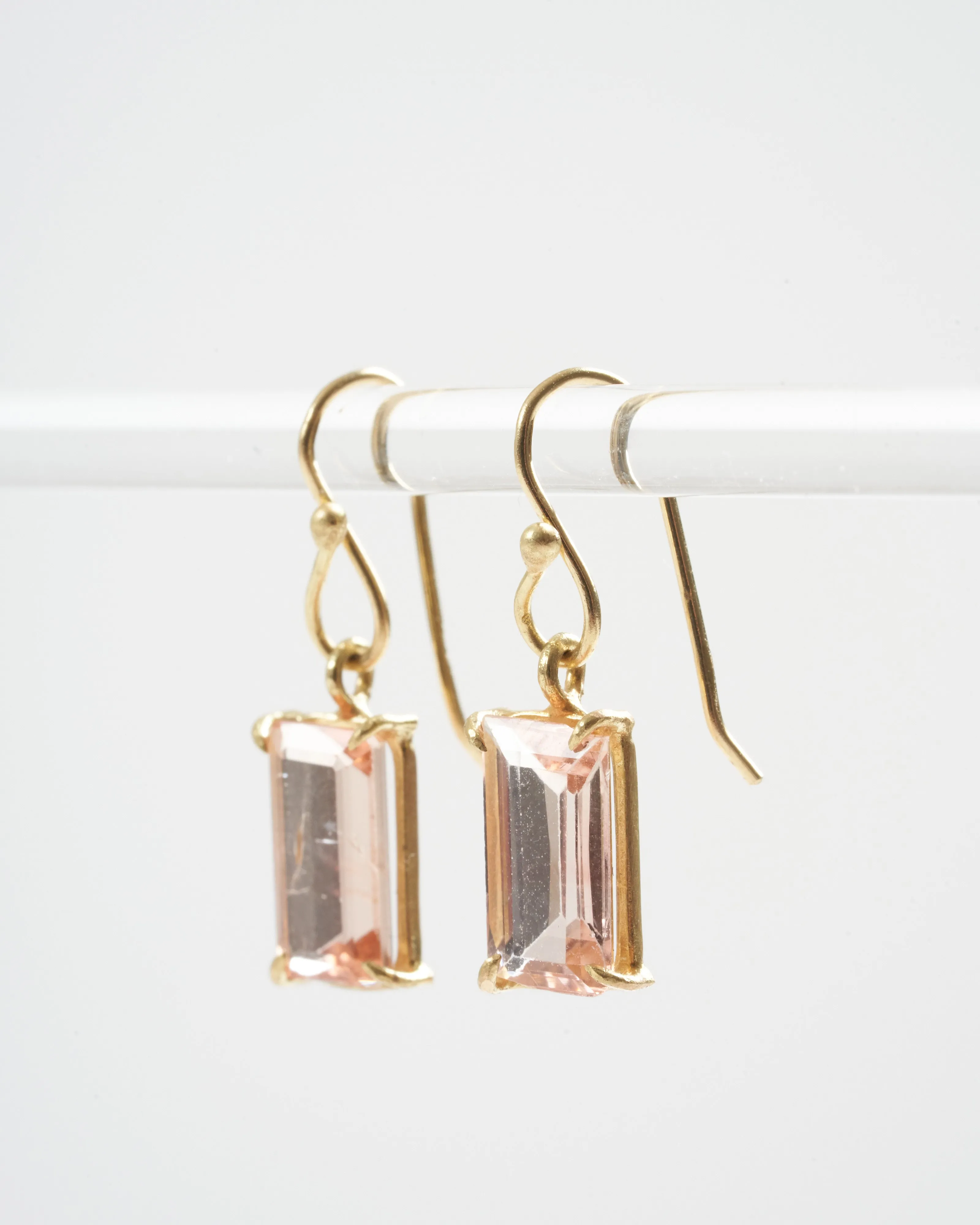 blush tourmaline earrings - blush