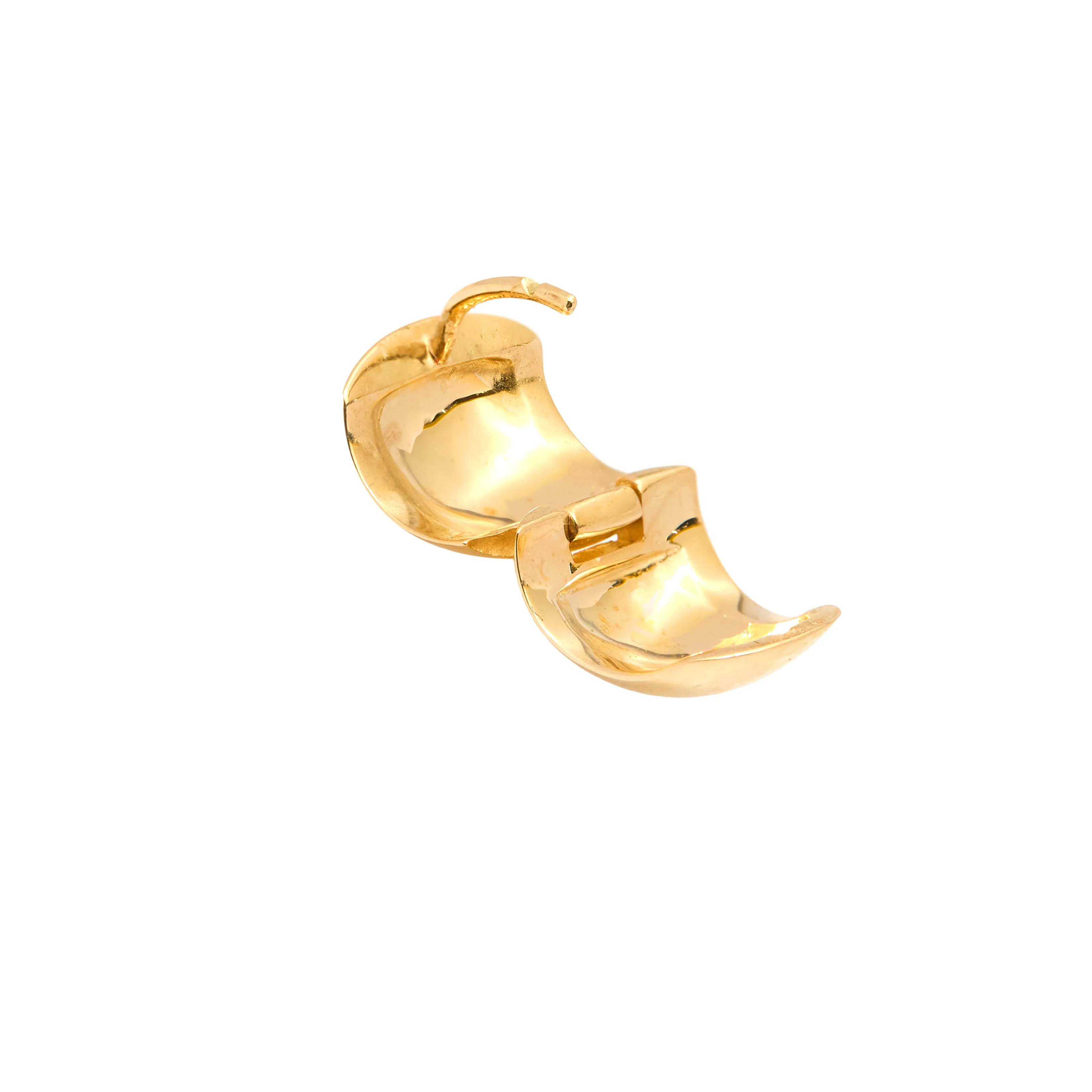 Bold Barrel Hinge Hoop in Gold