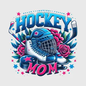 Bold Hockey Mom Ice Skates Transfer
