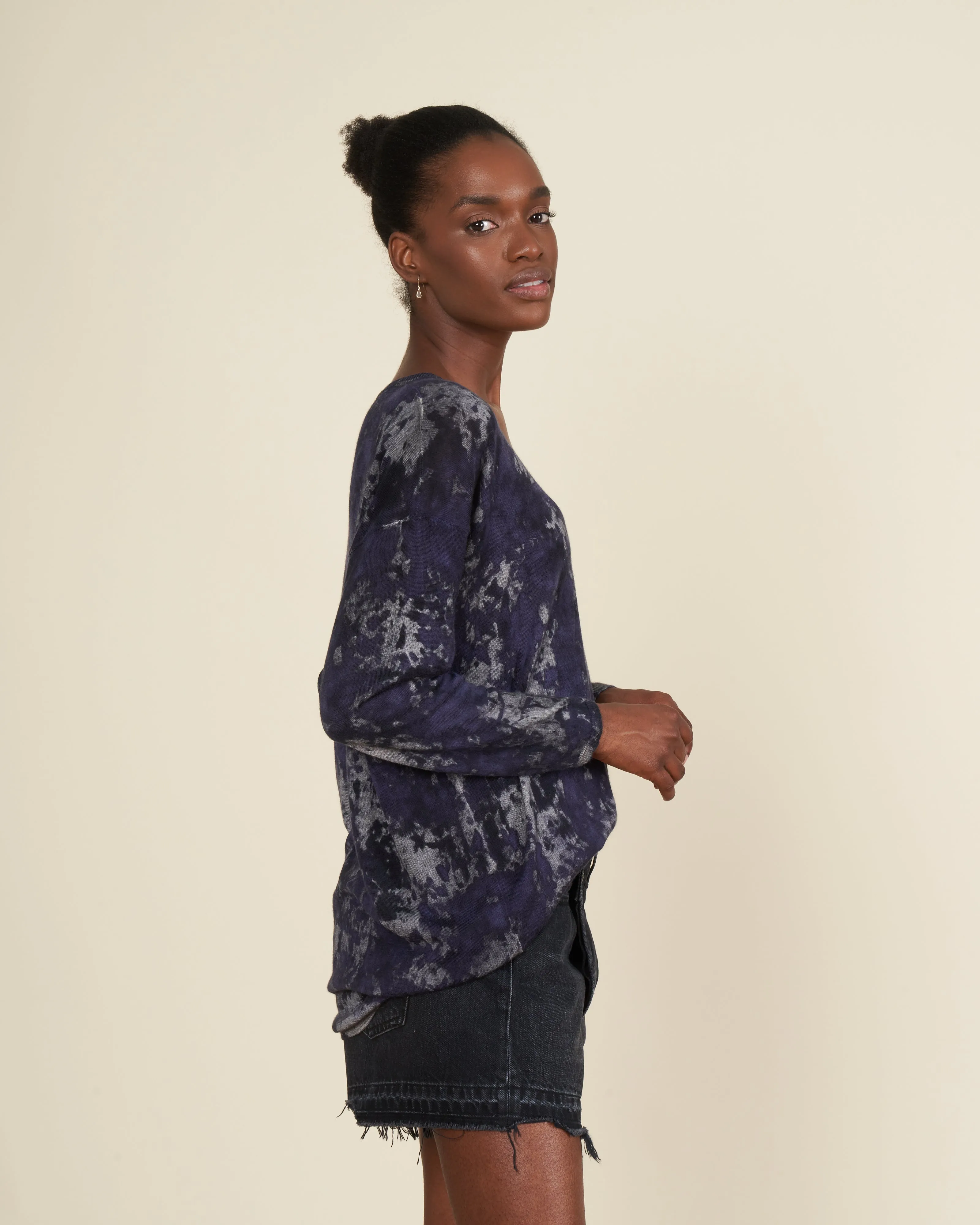 boreal oversize v neck pullover - prune