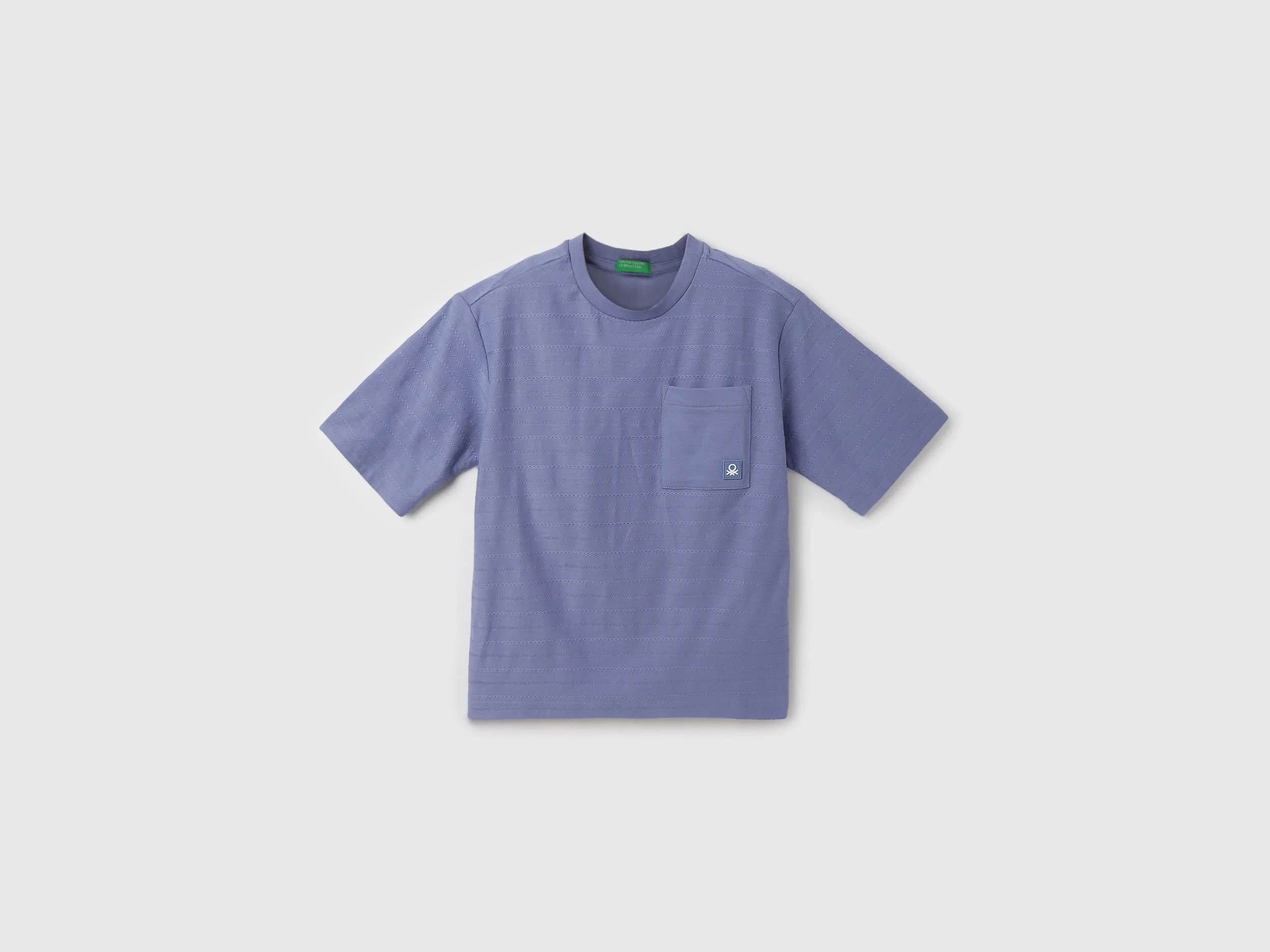 Boxy Fit Round Neck Patterned T-Shirt