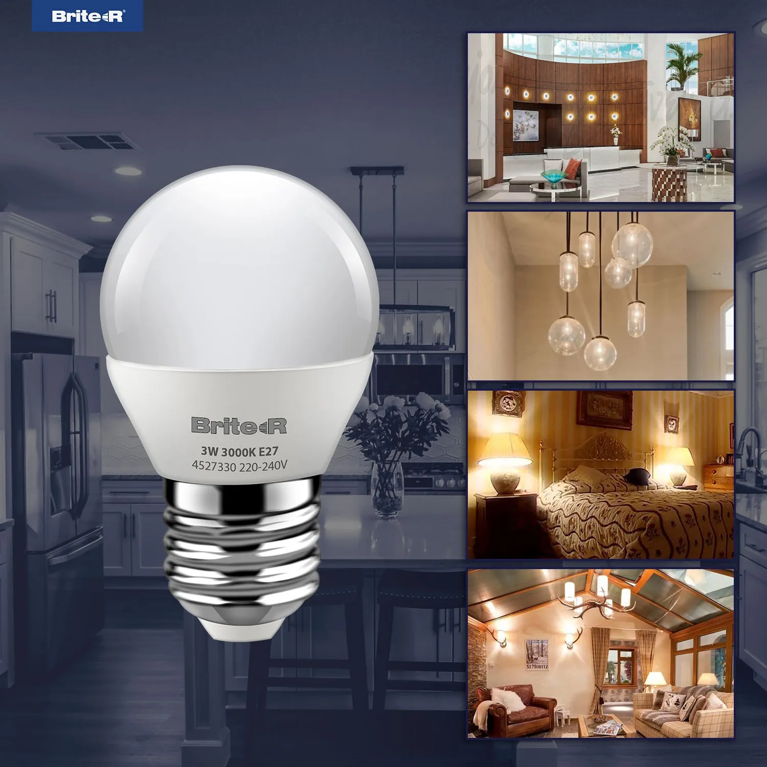 Brite-R 3W E27 ES Golf LED Bulb Warm White 3000K
