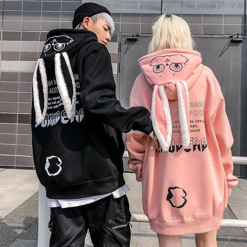 BUNNY EARS PLUS VELVET COUPLE HOODIE UB3315