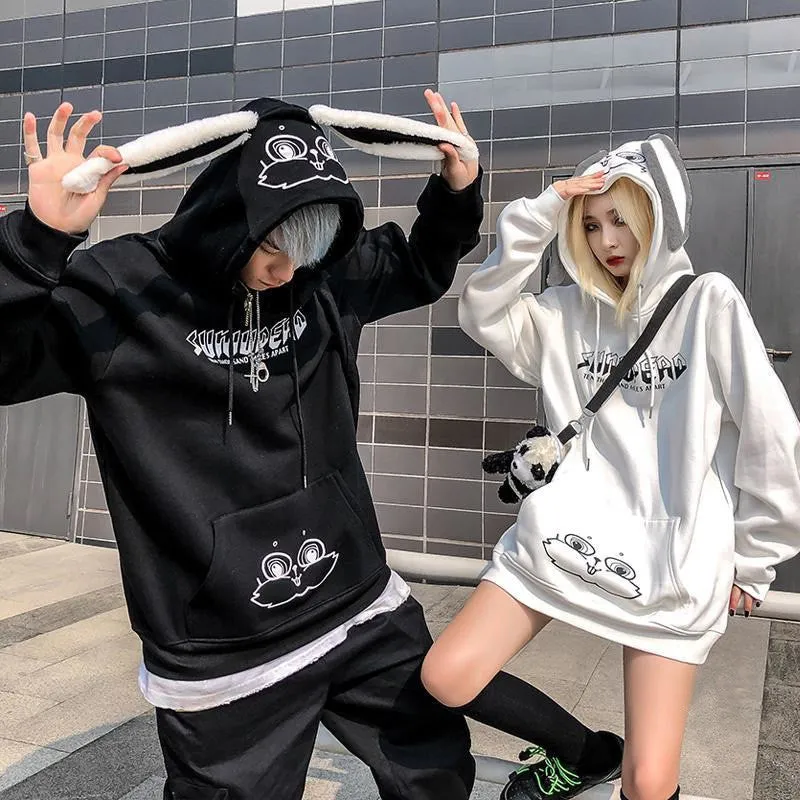 BUNNY EARS PLUS VELVET COUPLE HOODIE UB3315