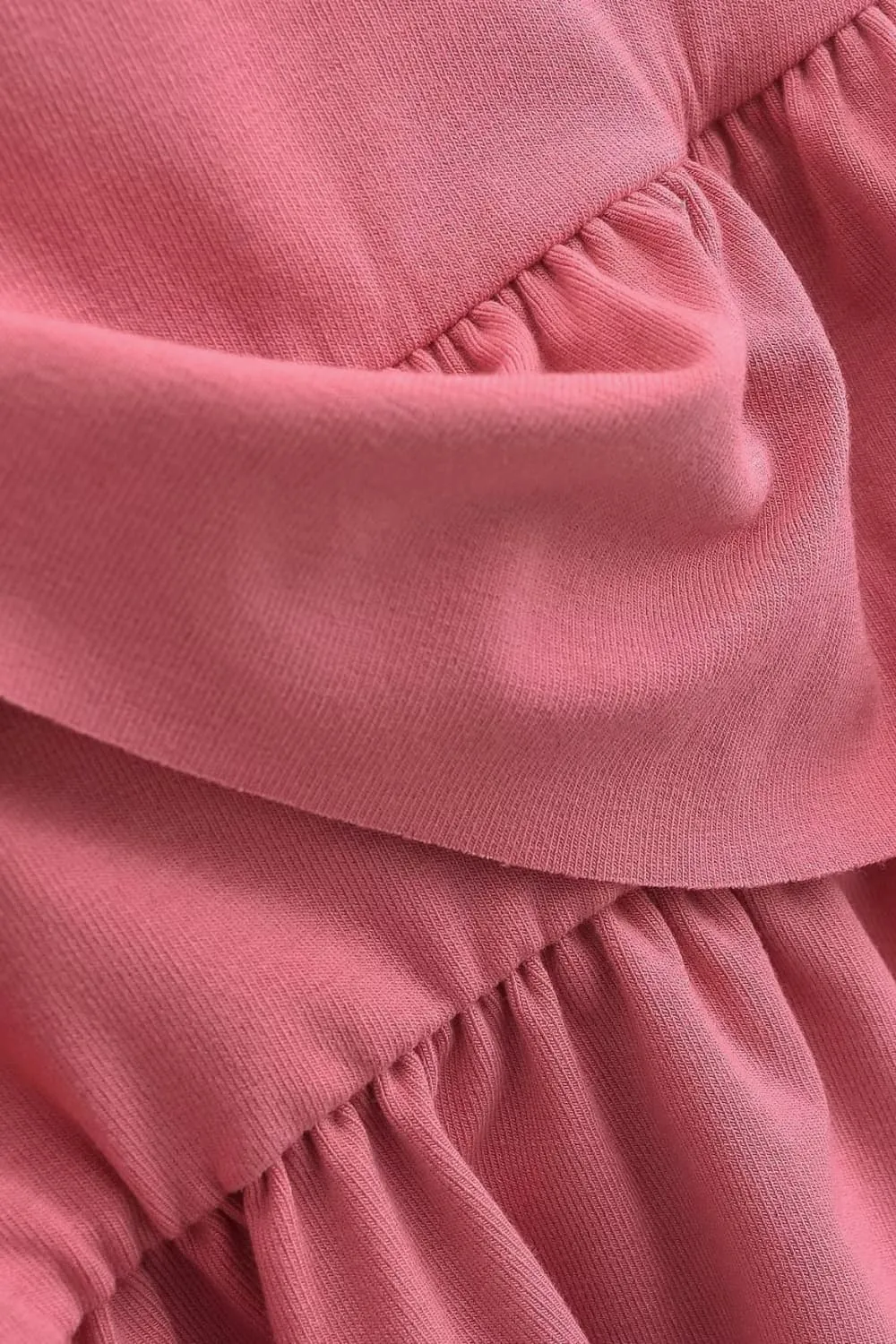 Burnt Blush Strapless Ruffle Hem Dress