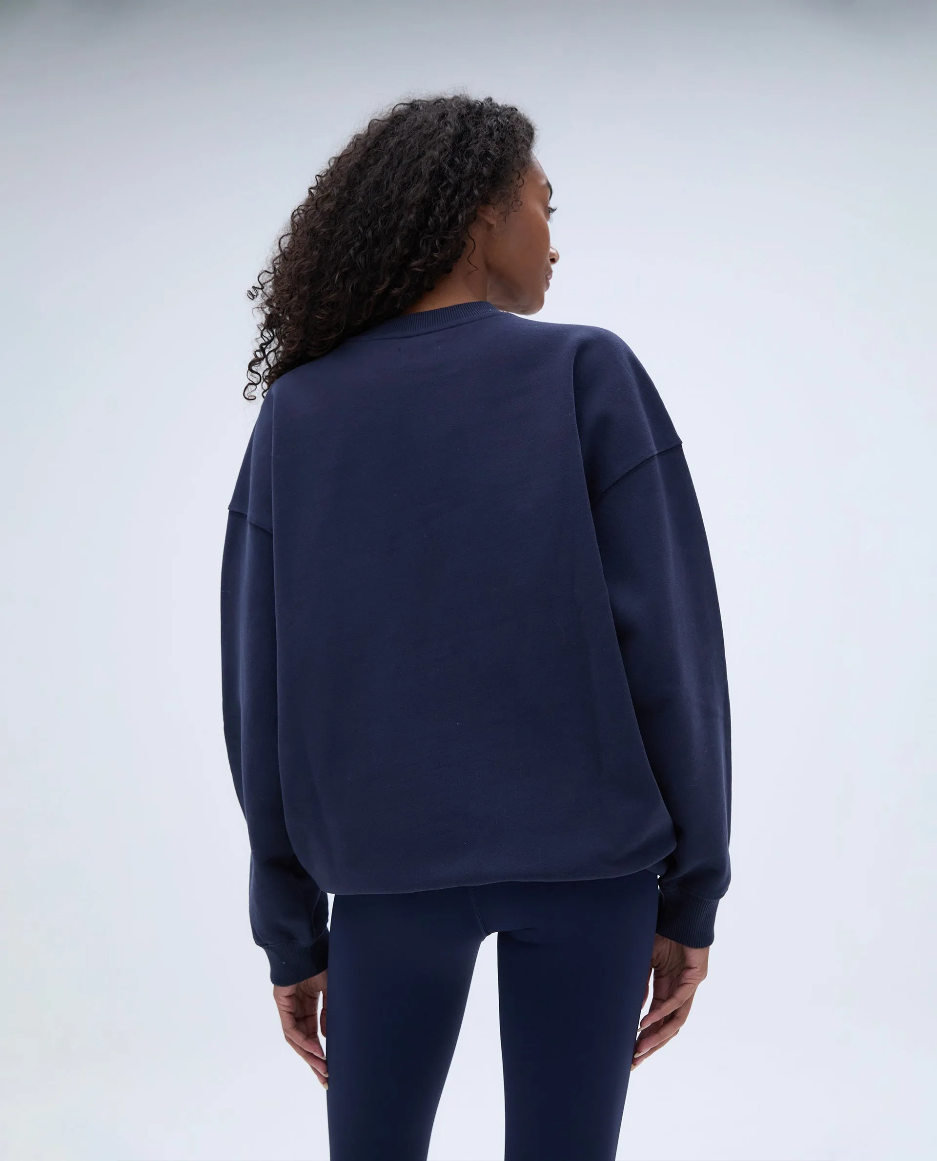 Campus Oversized Sweatshirt - Navy Blue/Powder Blue