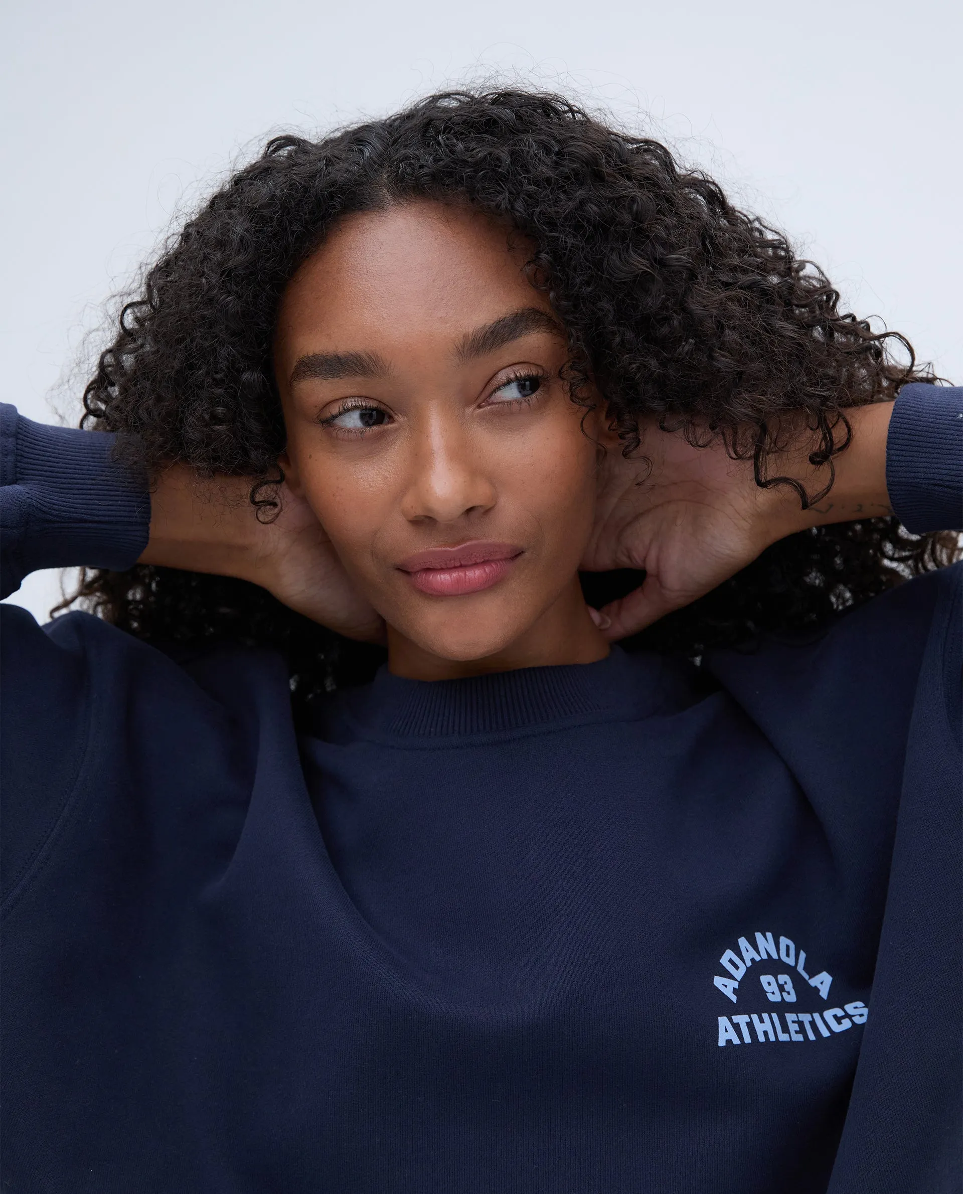 Campus Oversized Sweatshirt - Navy Blue/Powder Blue