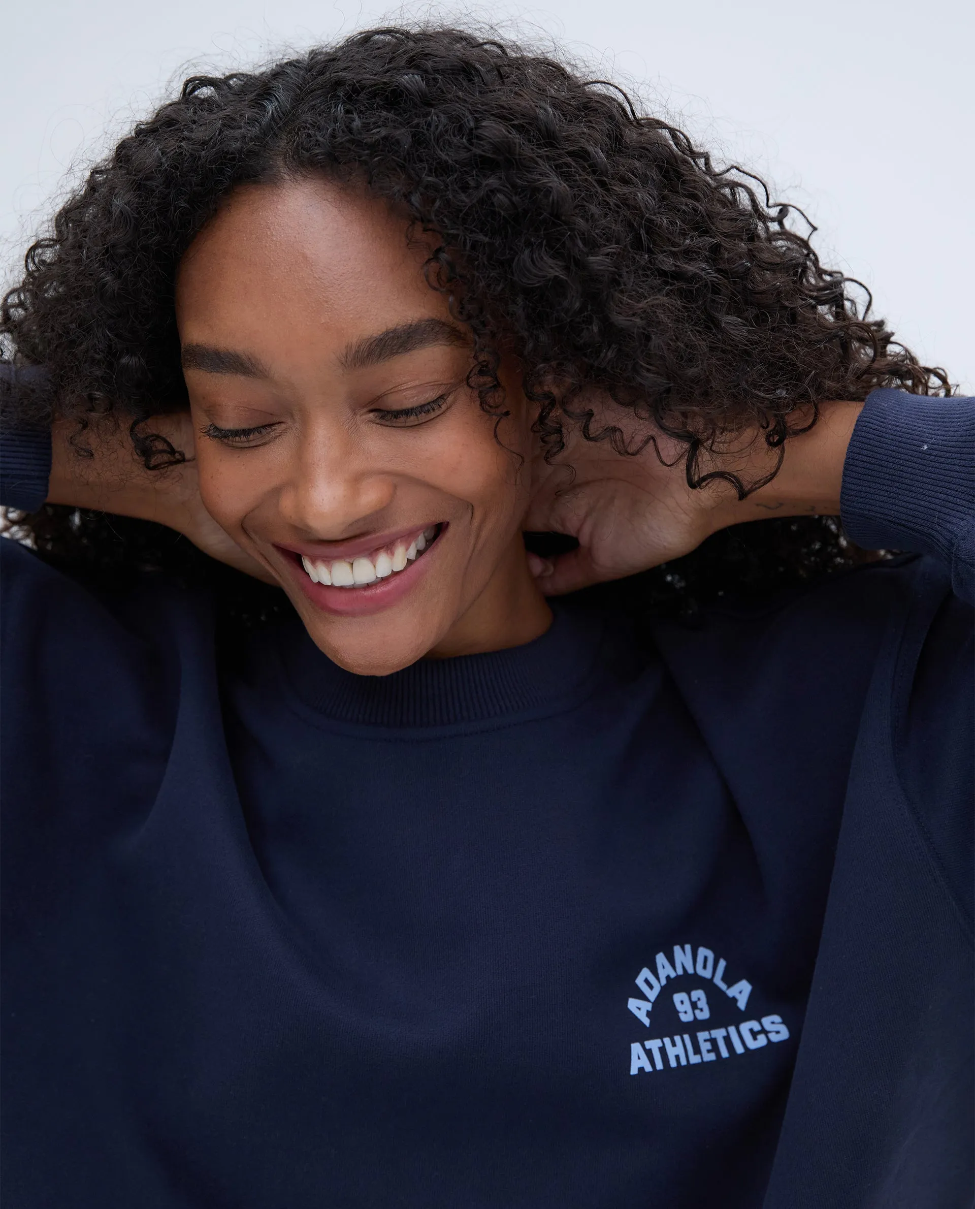 Campus Oversized Sweatshirt - Navy Blue/Powder Blue