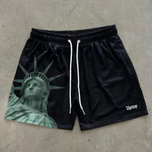 Casual Personalized Vintage Statue of Liberty Shorts
