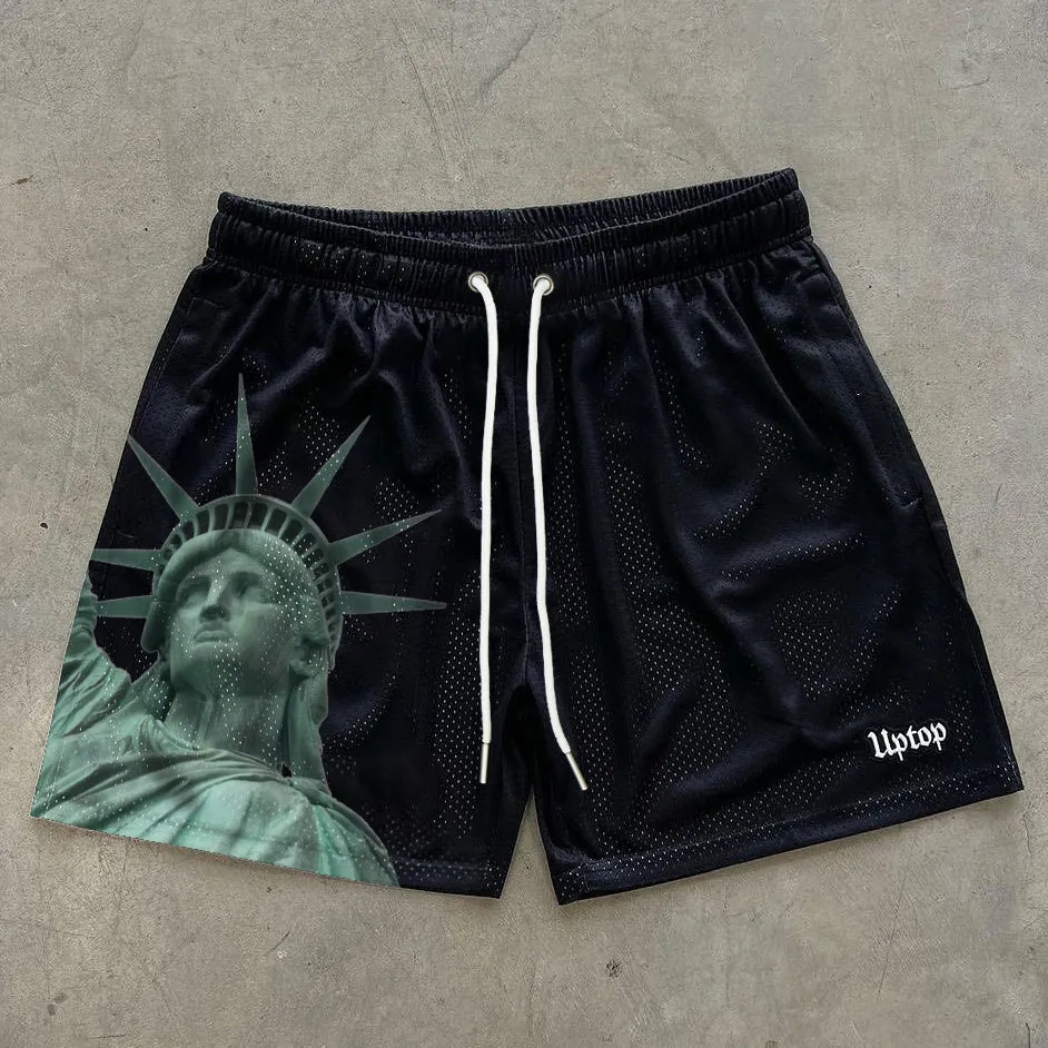 Casual Personalized Vintage Statue of Liberty Shorts