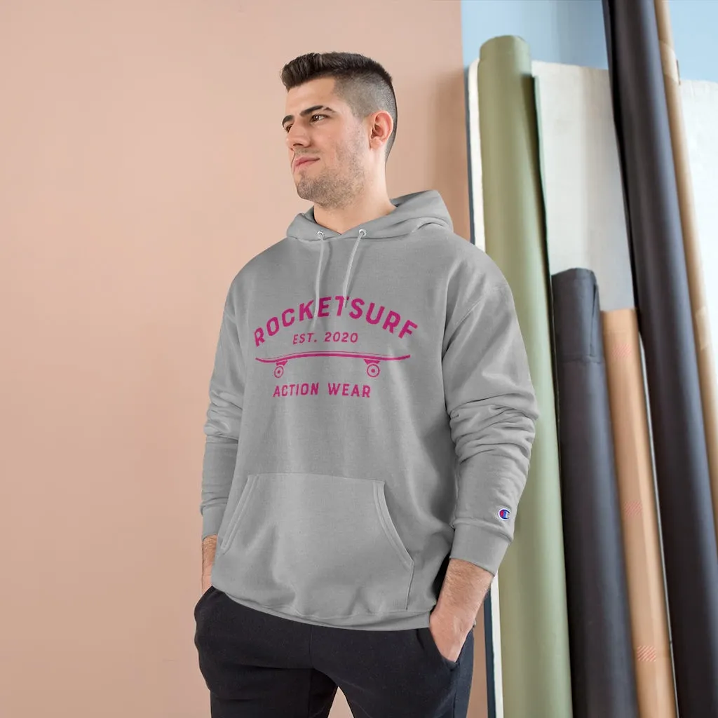 Champion Hoodie - RocketSurf Skate Club Magenta Lettering