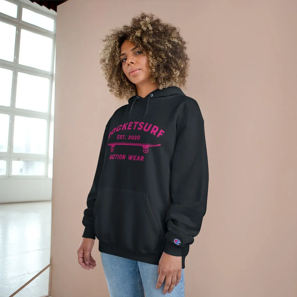 Champion Hoodie - RocketSurf Skate Club Magenta Lettering