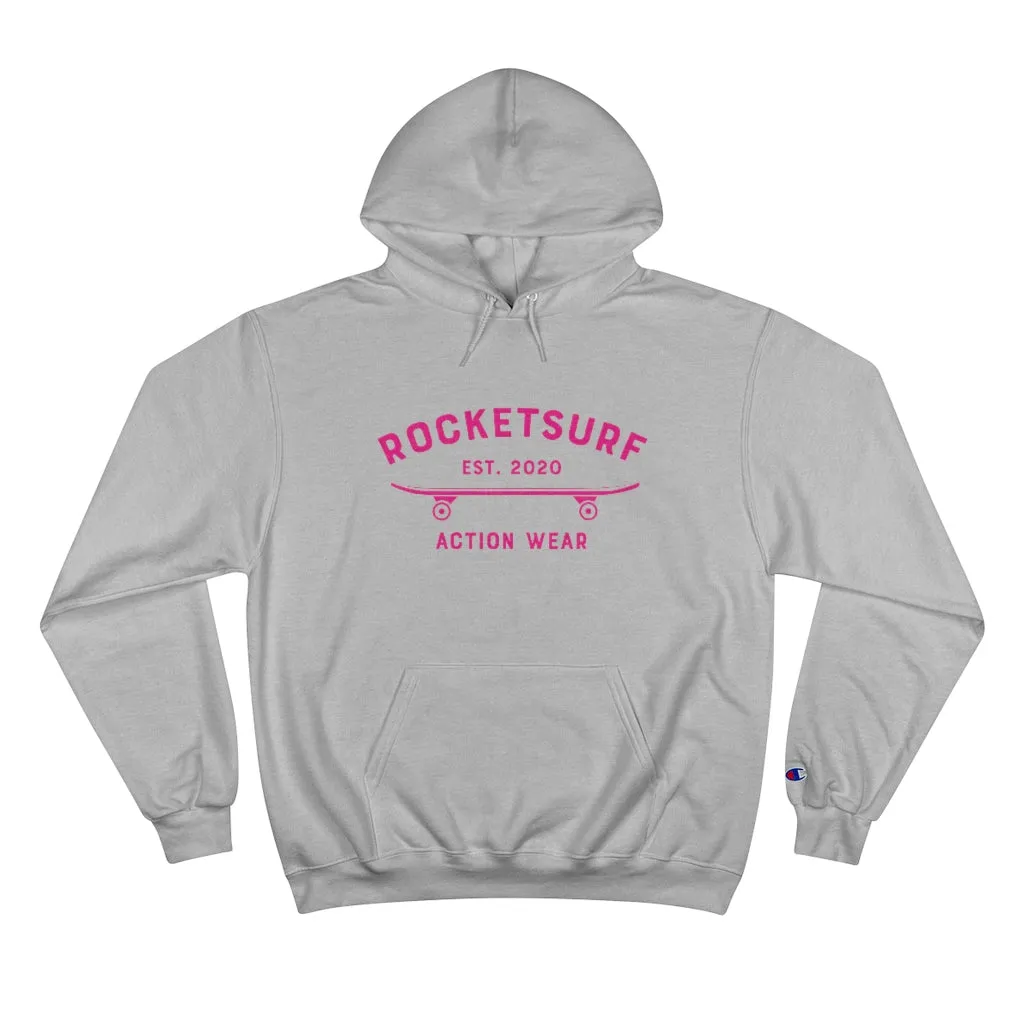 Champion Hoodie - RocketSurf Skate Club Magenta Lettering