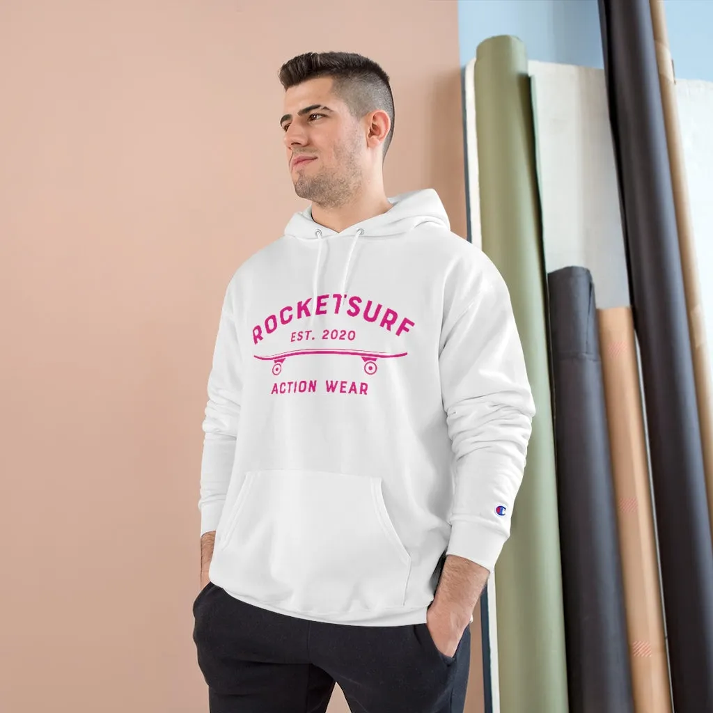 Champion Hoodie - RocketSurf Skate Club Magenta Lettering