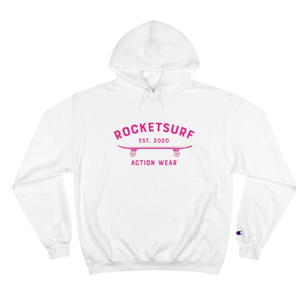 Champion Hoodie - RocketSurf Skate Club Magenta Lettering