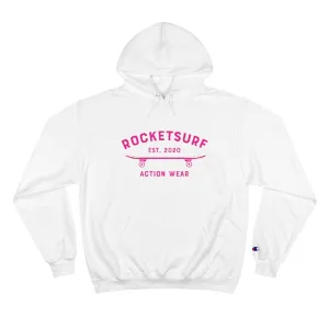 Champion Hoodie - RocketSurf Skate Club Magenta Lettering