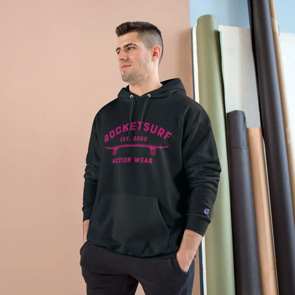 Champion Hoodie - RocketSurf Skate Club Magenta Lettering