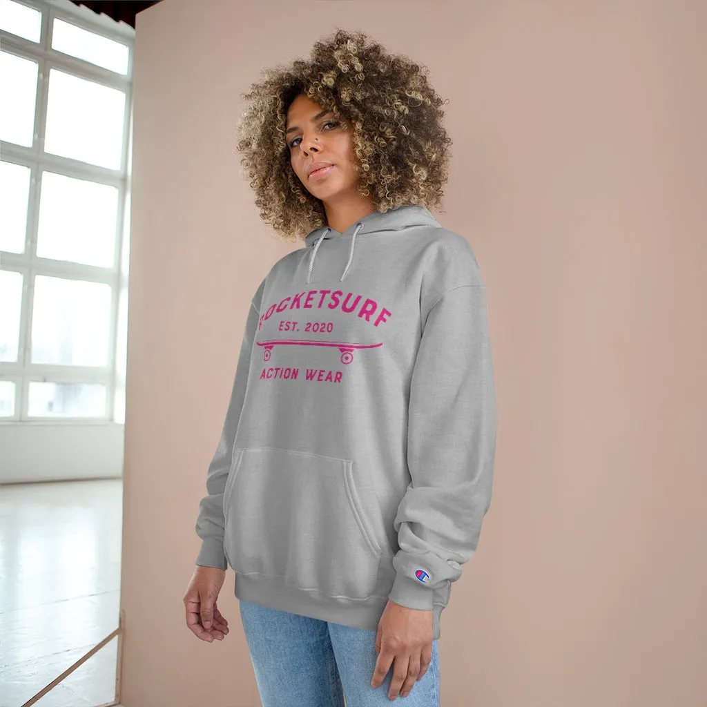 Champion Hoodie - RocketSurf Skate Club Magenta Lettering