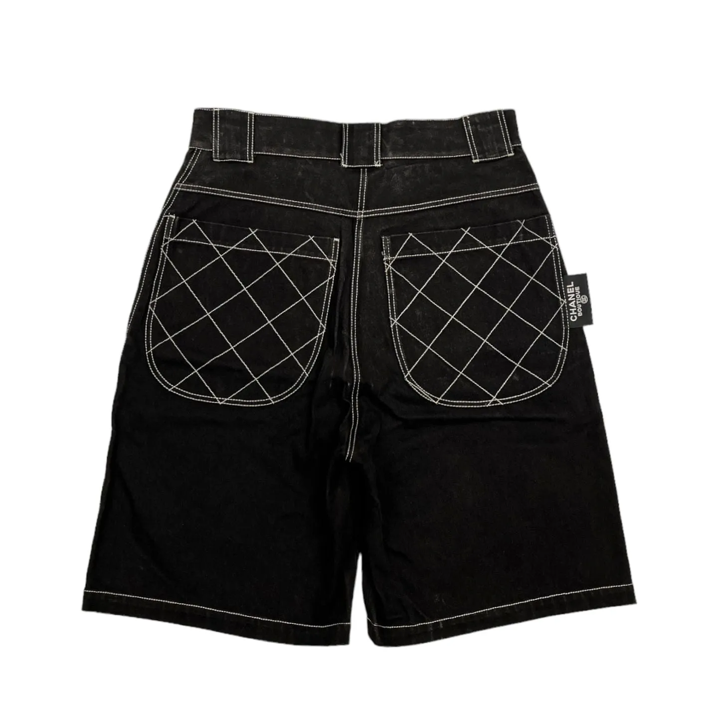 Chanel Black Logo Oversized Shorts