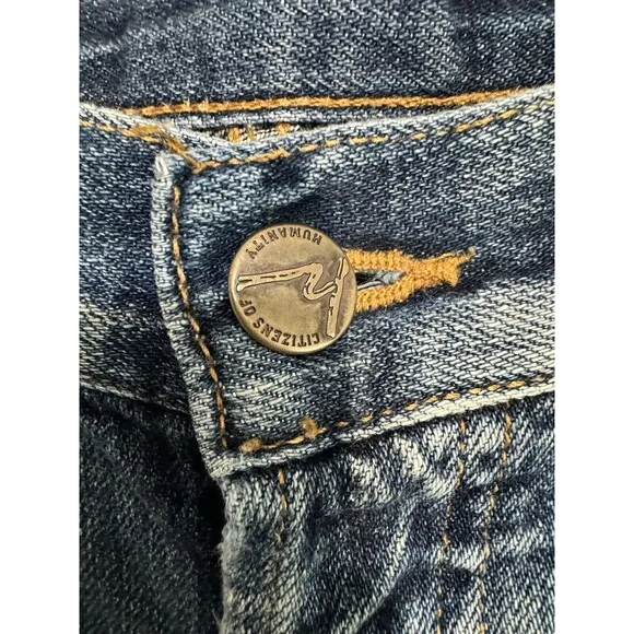 Citizens of Humanity Selvedge Button Fly Cropped Relaxed Jeans Size 34 1226-062