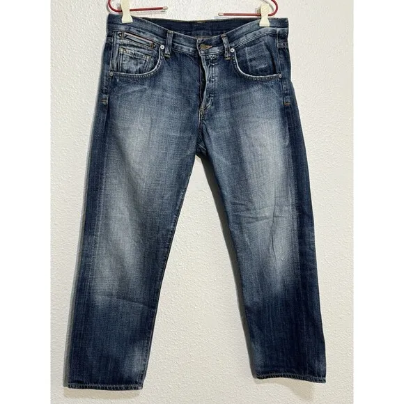 Citizens of Humanity Selvedge Button Fly Cropped Relaxed Jeans Size 34 1226-062