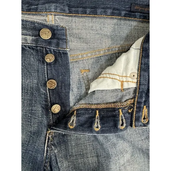Citizens of Humanity Selvedge Button Fly Cropped Relaxed Jeans Size 34 1226-062