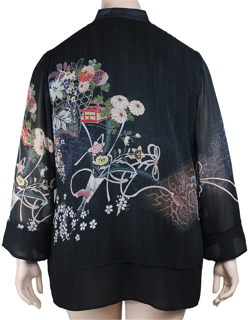 Citron Layered Silk Print Jacket