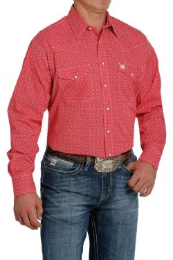 CLMTW1682041 Cinch Shirt MENS L/S  Geo Print/Snaps