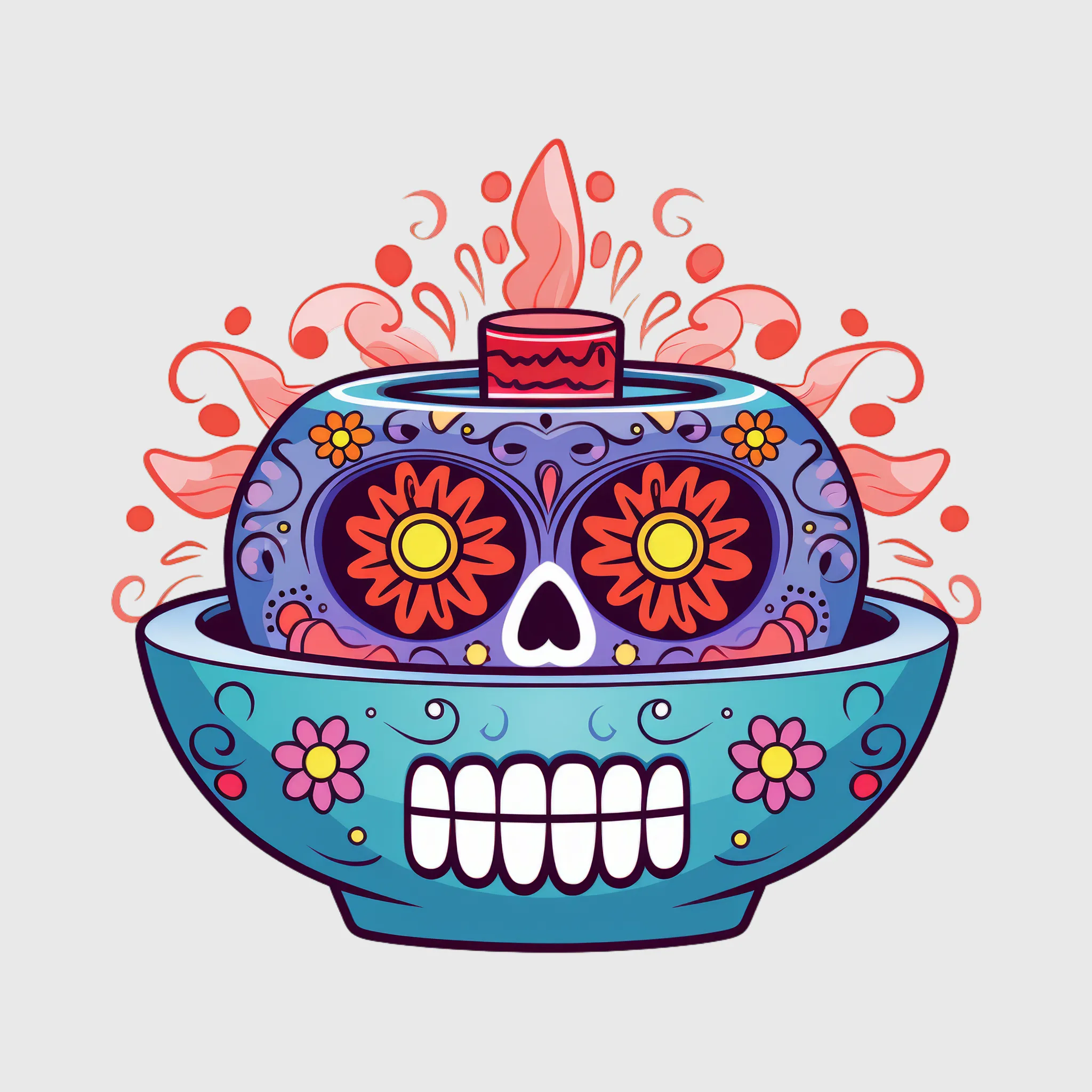Colorful Sugar Skull Mask Transfer