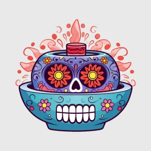 Colorful Sugar Skull Mask Transfer