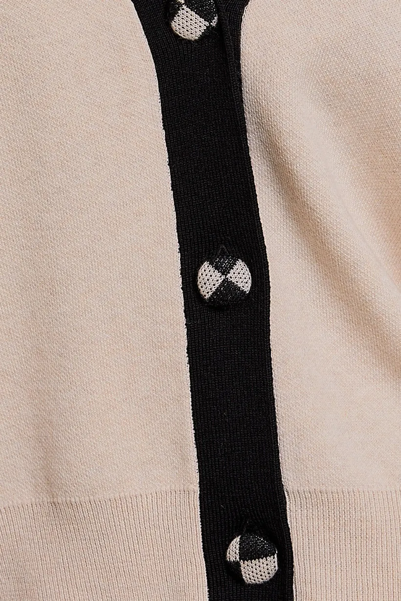 Contrasting Buttons Cardigan