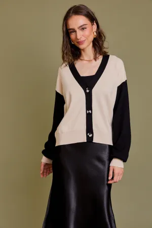 Contrasting Buttons Cardigan