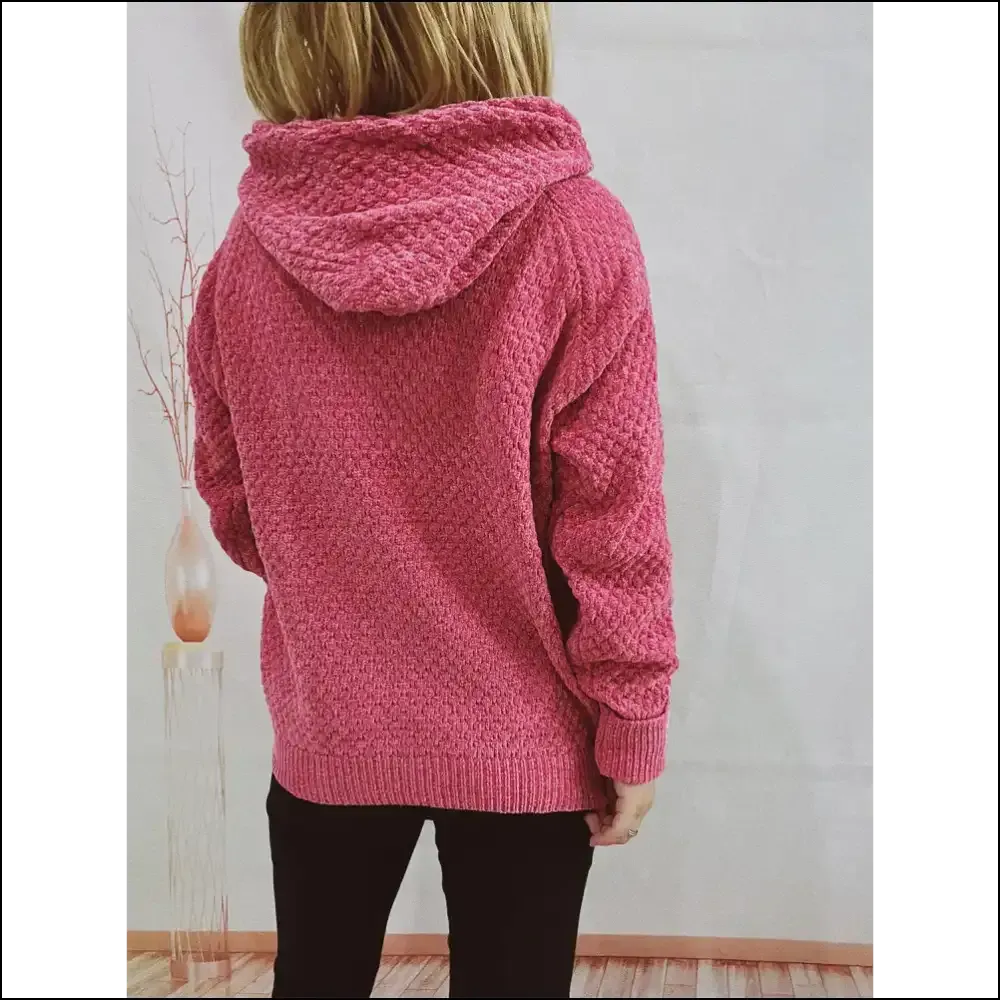 Cozy Up in Chic Drawstring Hooded Sweater: your Wardrobe's Warm Hug!