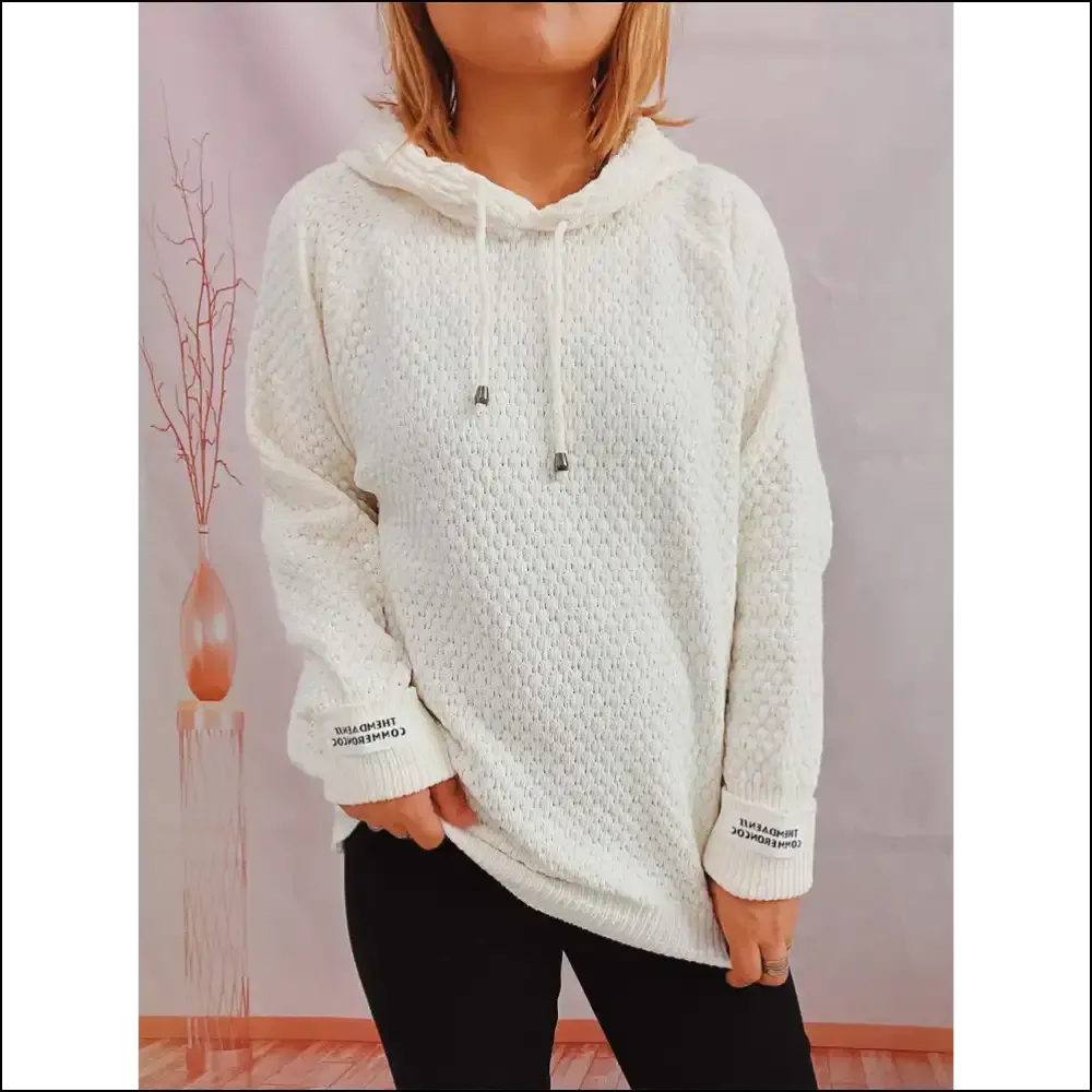 Cozy Up in Chic Drawstring Hooded Sweater: your Wardrobe's Warm Hug!