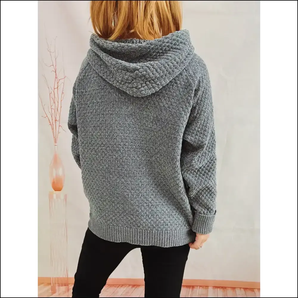 Cozy Up in Chic Drawstring Hooded Sweater: your Wardrobe's Warm Hug!