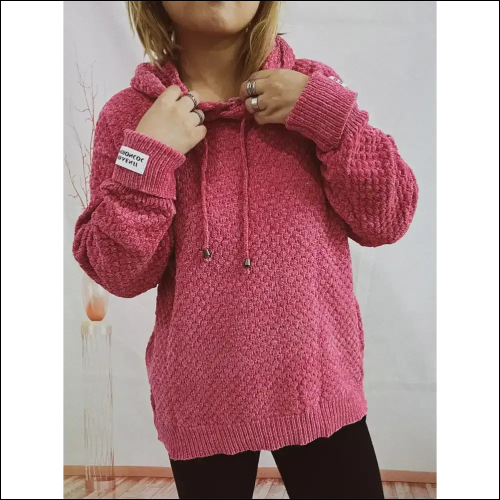 Cozy Up in Chic Drawstring Hooded Sweater: your Wardrobe's Warm Hug!