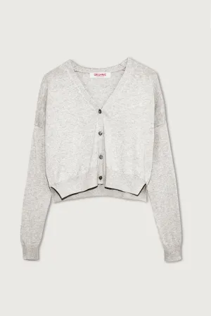 Crop Cardi Grey Melange