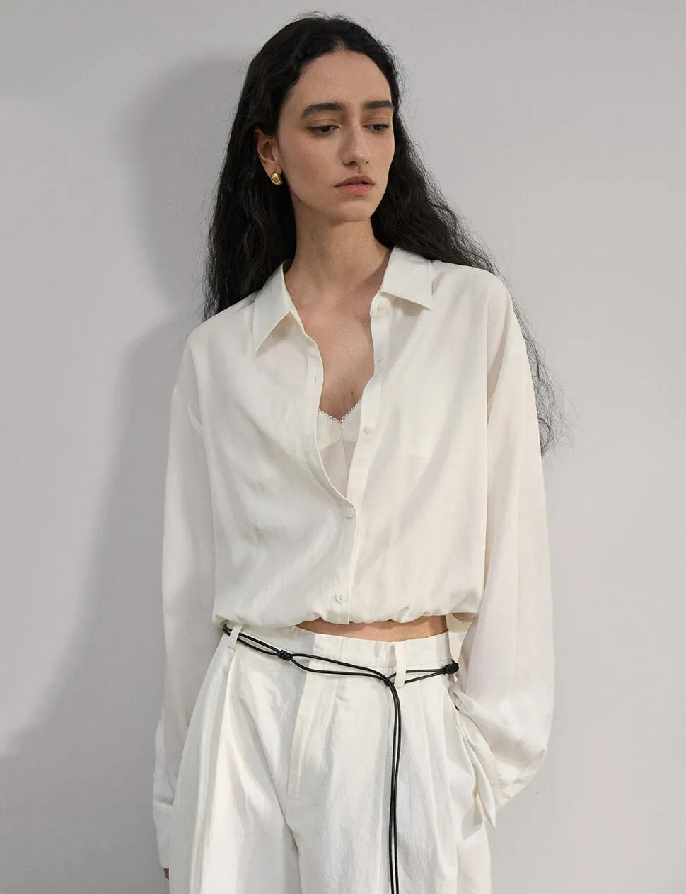 Crop Layered Bubble Shirt -PREORDER