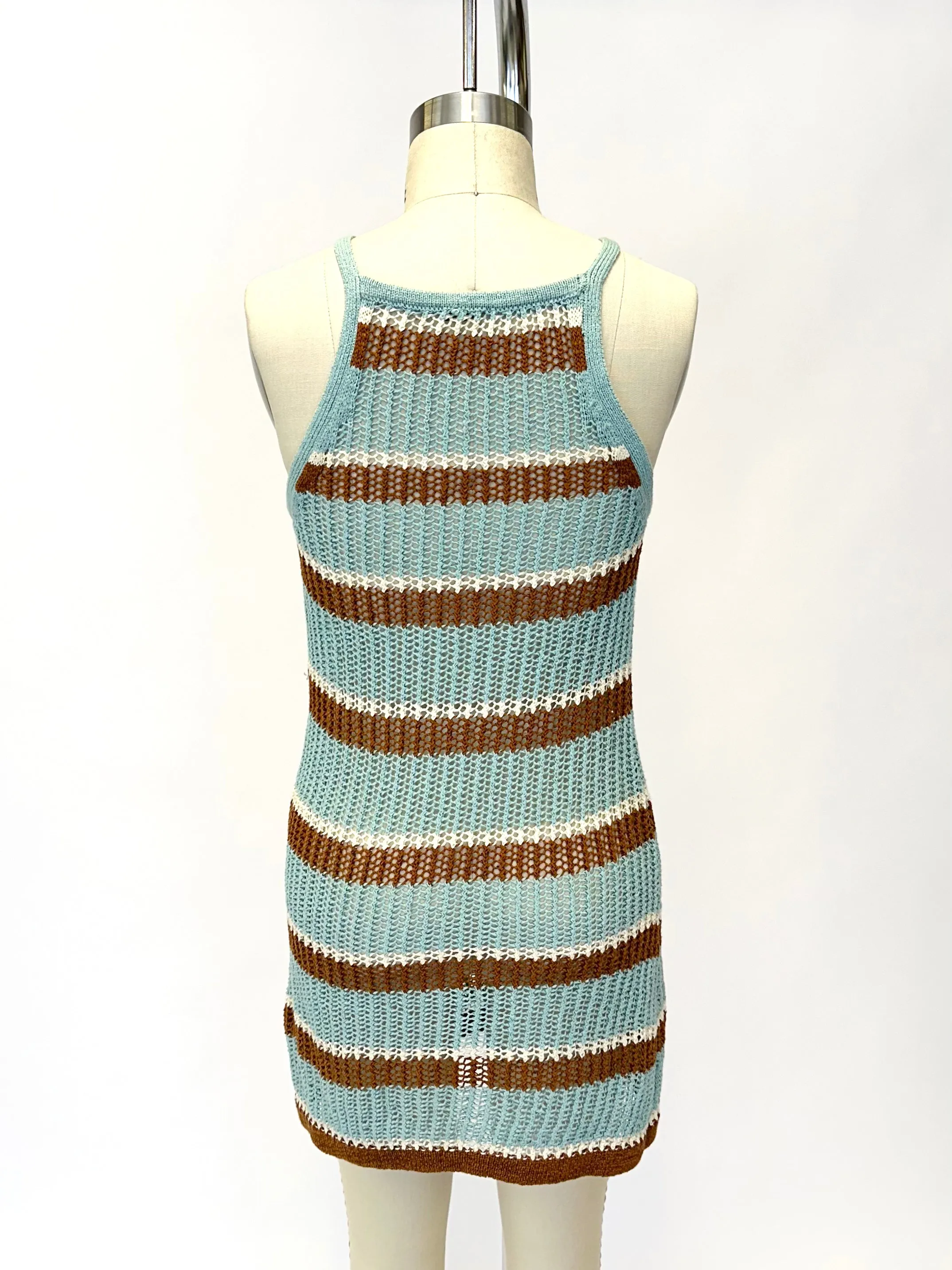 Cult Gaia Crochet Striped Dress