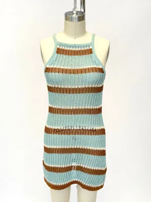 Cult Gaia Crochet Striped Dress