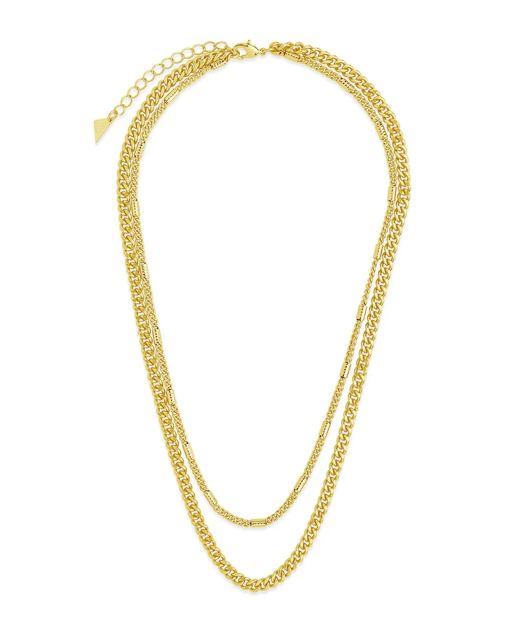 Curb & Station Layered Chain Necklace