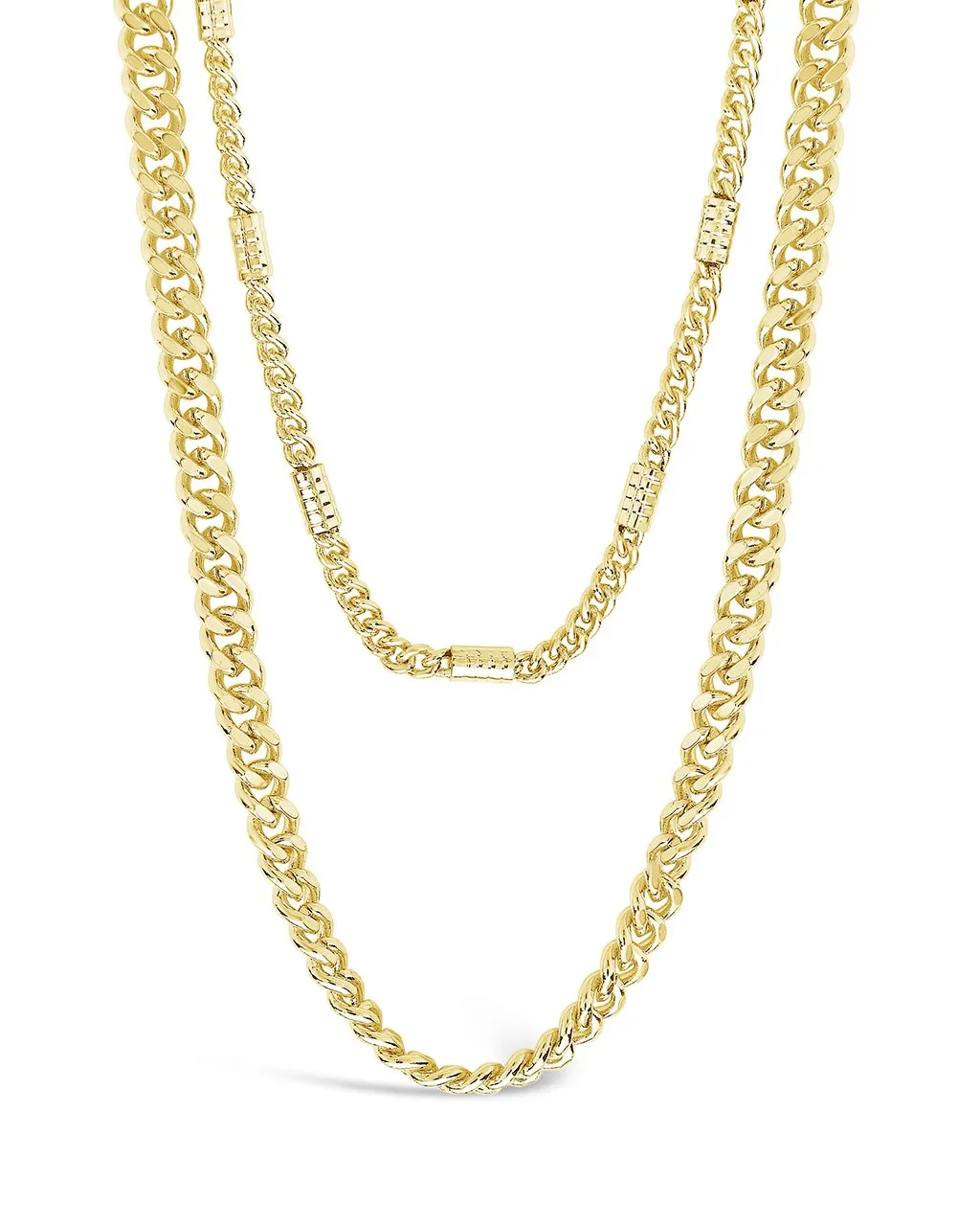 Curb & Station Layered Chain Necklace