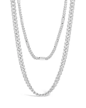 Curb & Station Layered Chain Necklace