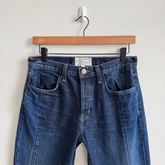 CURRENT/ELLIOTT • Selvedge Uneven Seamed Original Straight Jeans in Cassady • 28