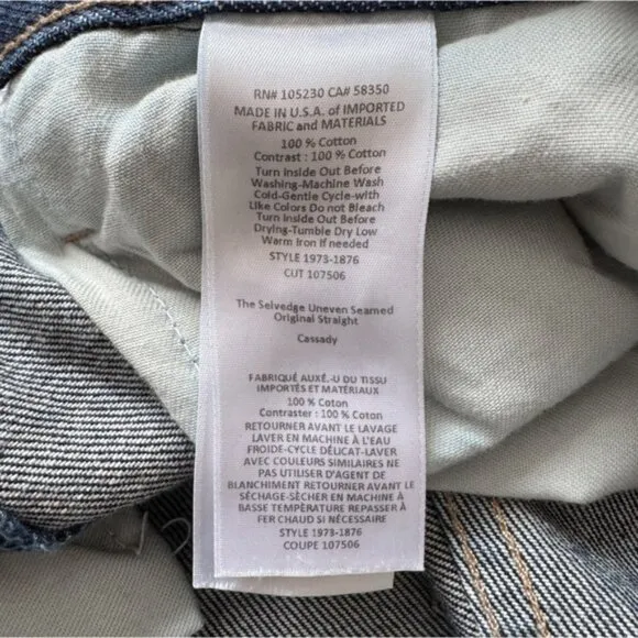 CURRENT/ELLIOTT • Selvedge Uneven Seamed Original Straight Jeans in Cassady • 28