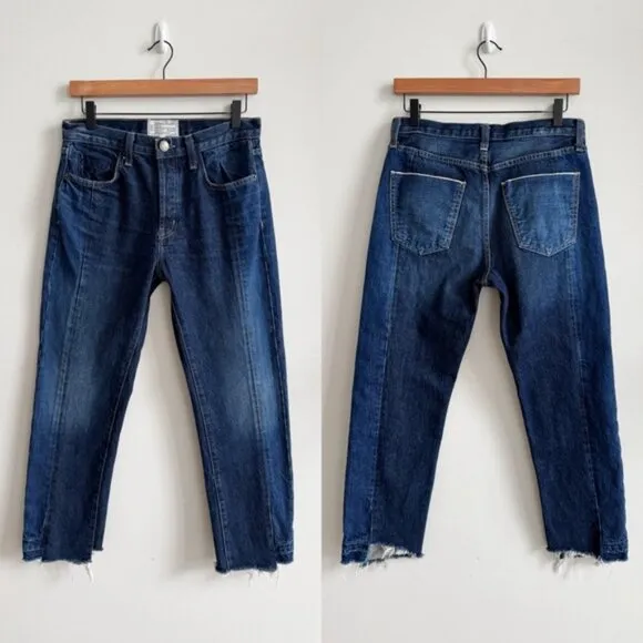 CURRENT/ELLIOTT • Selvedge Uneven Seamed Original Straight Jeans in Cassady • 28