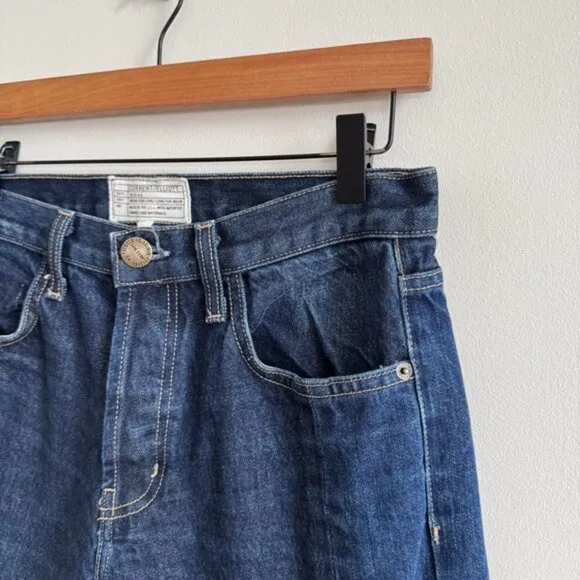 CURRENT/ELLIOTT • Selvedge Uneven Seamed Original Straight Jeans in Cassady • 28