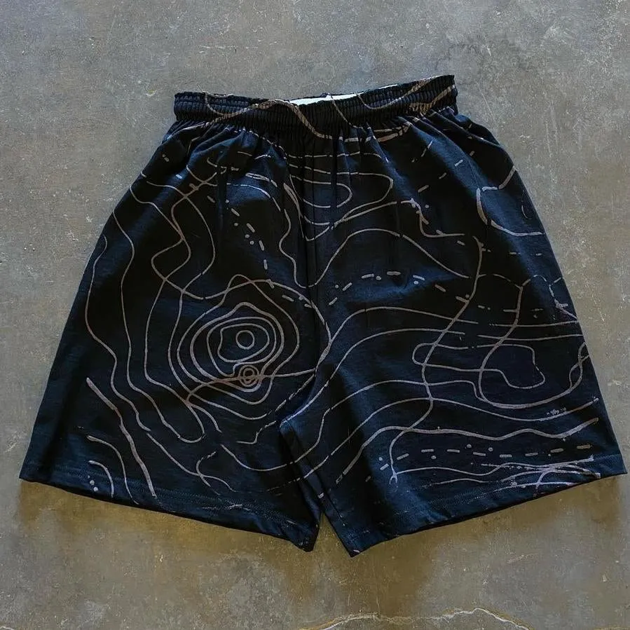 Dark Blue Vintage Line Shorts