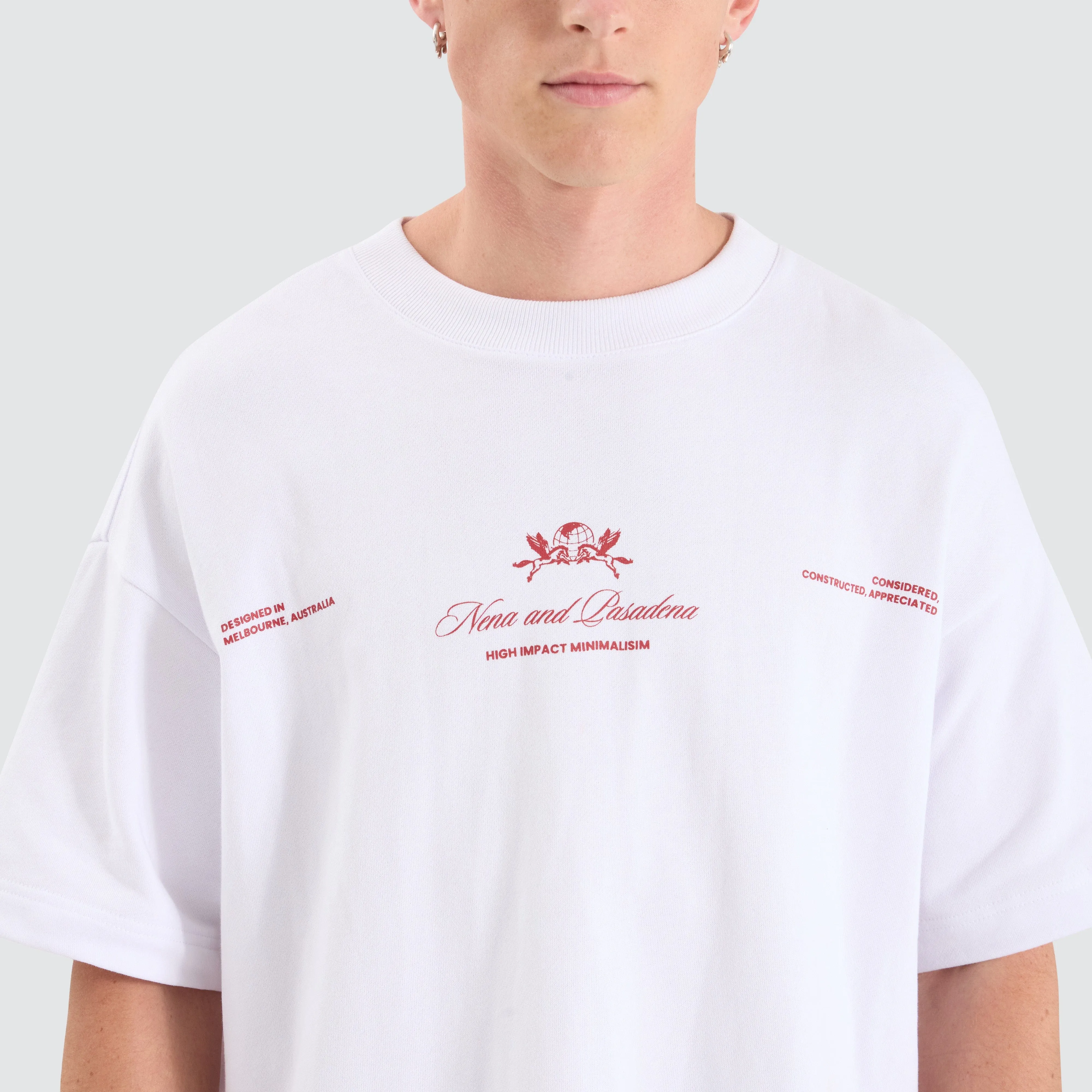 Date Night Loopback Raptor Tee Optical White